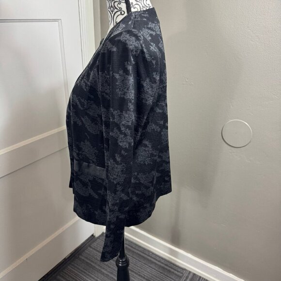 Ming Wang black and gray patterned open front blazer cardigan. Retail $310 - Picture 4 of 8